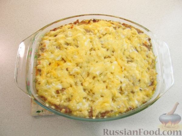 Картофельная запеканка с фаршем и сыром