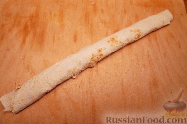 Закусочный рулет из лаваша "Мимоза"