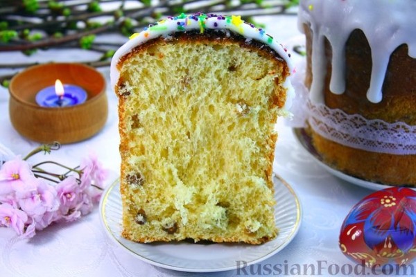 Кружевные куличи на молоке, с изюмом