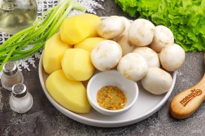 Картошка с грибами в аэрогриле