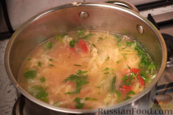 Щи по-польски, из свежей капусты