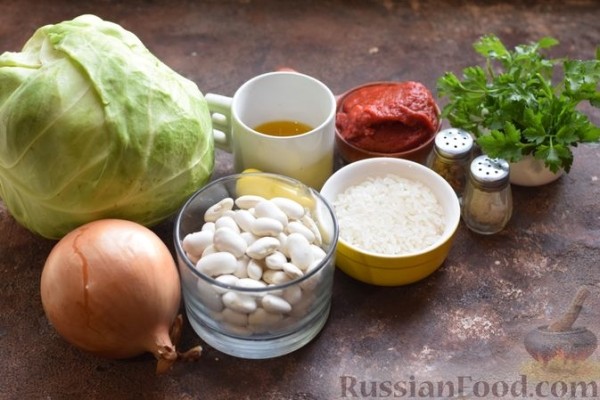 Голубцы с рисом и фасолью