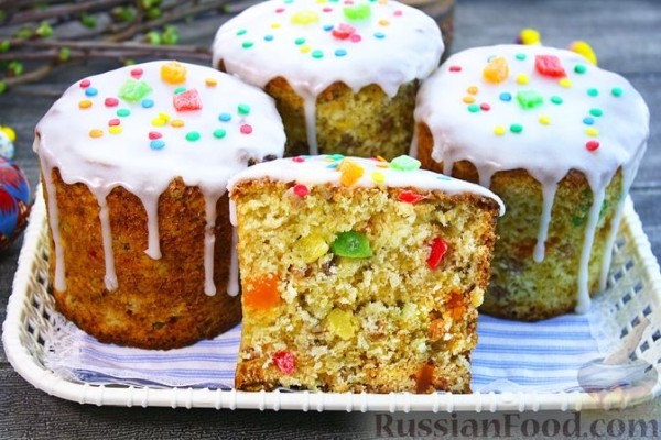 Творожные куличи с изюмом и цукатами