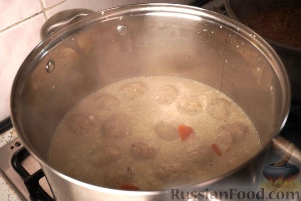Рыбный суп с фрикадельками и сметаной