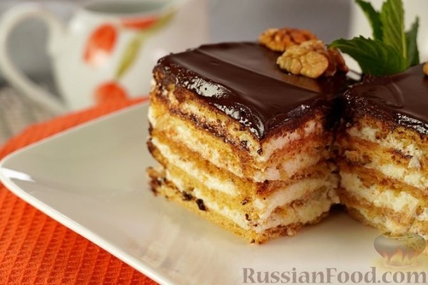 Медовик с грецкими орехами, по-венгерски