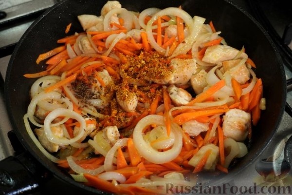 Плов с курицей и нутом
