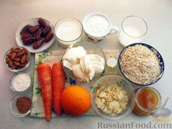 Пирог из овсянки и моркови (без муки и сахара)