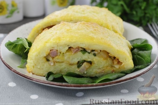Картофельный рулет с беконом