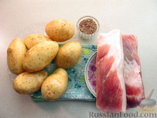 Картофель, запечённый с салом