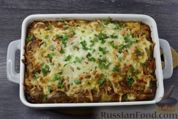 Картофельная запеканка с курицей и сыром