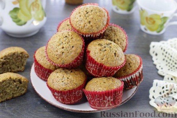 Маффины на растительном масле, с грецкими орехами