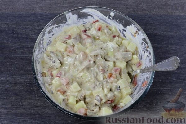 Картофельная запеканка с курицей и сыром