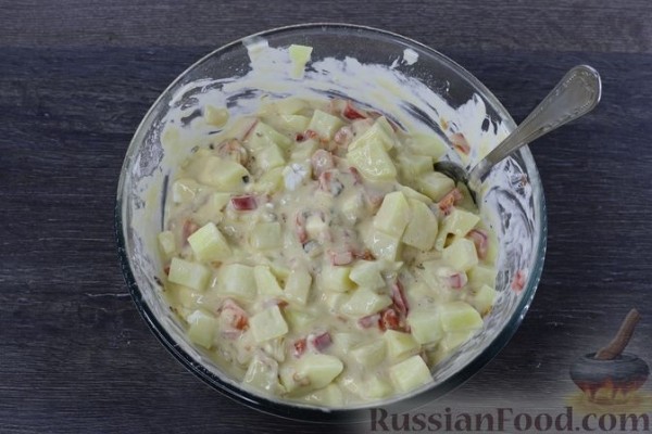 Картофельная запеканка с курицей и сыром