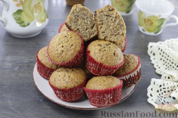 Маффины на растительном масле, с грецкими орехами