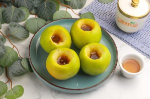 Яблоки с медом в аэрогриле