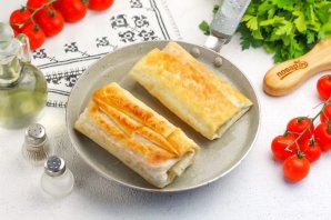 Лаваш с колбасой и сыром