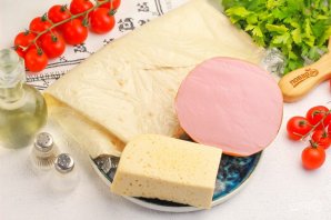 Лаваш с колбасой и сыром