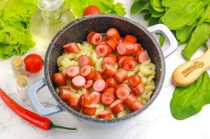 Паста с сосисками