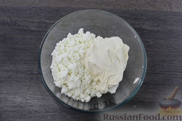 Чизкейк из теста фило, с творогом, сливочным сыром, вишней и орехами