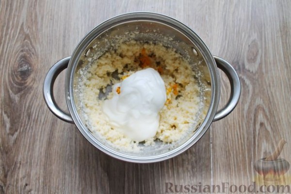 Кекс на йогурте, с ревенем и апельсиновой цедрой