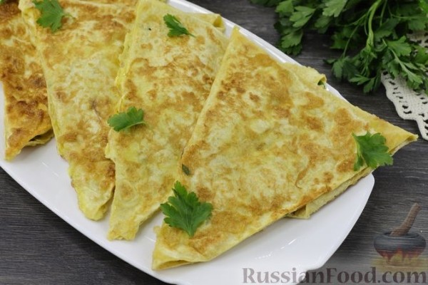 Конвертики из лаваша с сырной начинкой