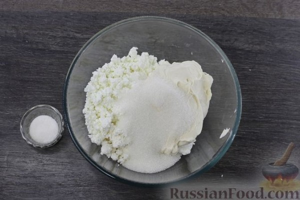 Чизкейк из теста фило, с творогом, сливочным сыром, вишней и орехами