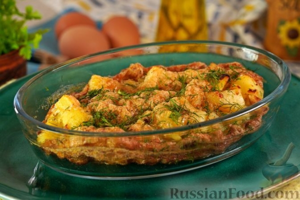 Омлет с картофелем, запечённый в духовке