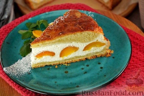 Пирог с творогом и абрикосами