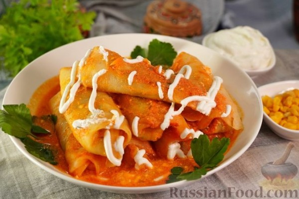 Голубцы с кукурузой и яйцами