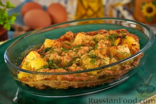 Омлет с картофелем, запечённый в духовке