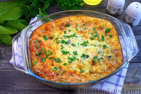 Молодой картофель, запечённый со шпинатом и сыром