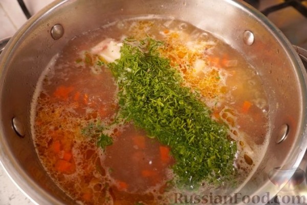Рыбный суп (балык чорбасы) из морского окуня