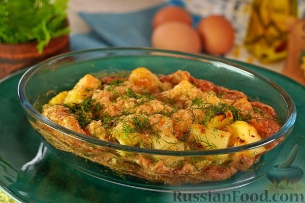 Омлет с картофелем, запечённый в духовке