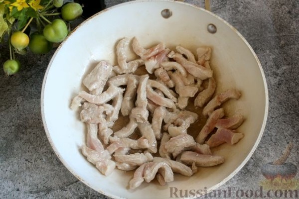 Свинина с кабачками в кисло-сладком соусе