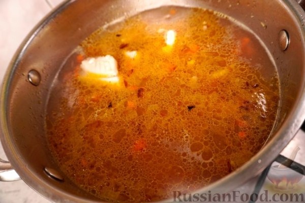 Рыбный суп (балык чорбасы) из морского окуня