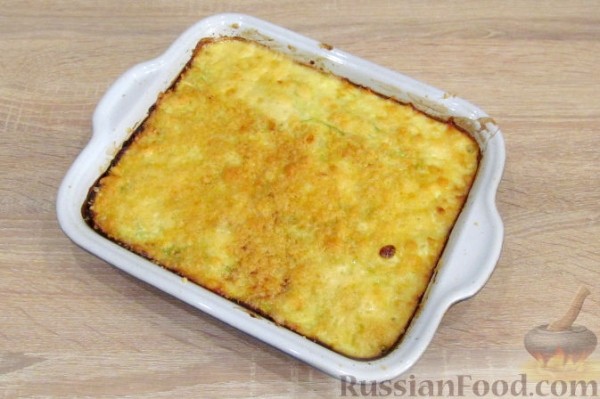Запеканка из кабачков с курицей и рисом