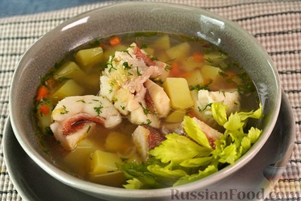 Рыбный суп (балык чорбасы) из морского окуня