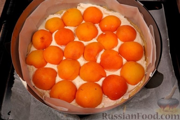Пирог с творогом и абрикосами