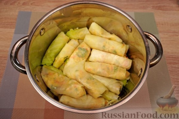 Голубцы с кукурузой и яйцами