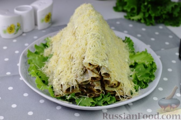 Закусочный торт «Монастырская изба» с печенью