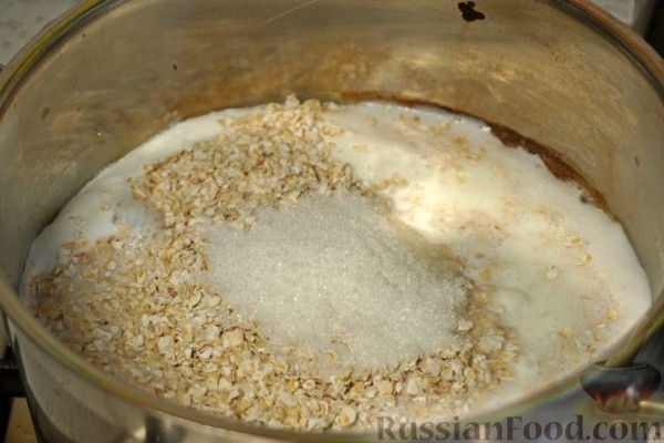 Овсяная каша с клубникой и шоколадом