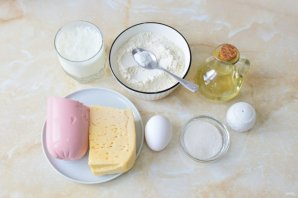 Оладьи с сыром и колбасой