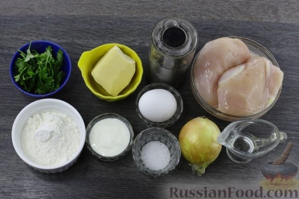 Рубленые куриные котлеты с сыром, запечённые в духовке