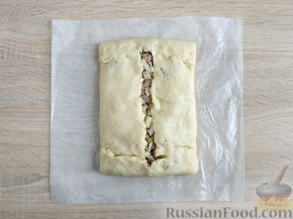 Рыбник с селёдкой, из картофельного теста