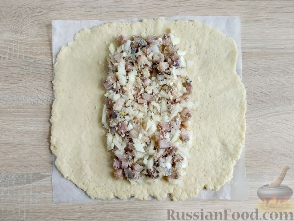 Рыбник с селёдкой, из картофельного теста