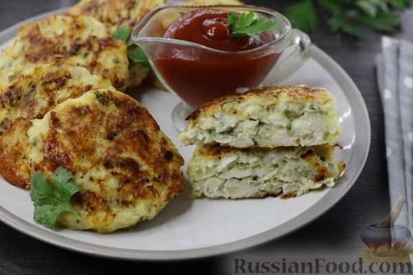 Рубленые куриные котлеты с сыром, запечённые в духовке