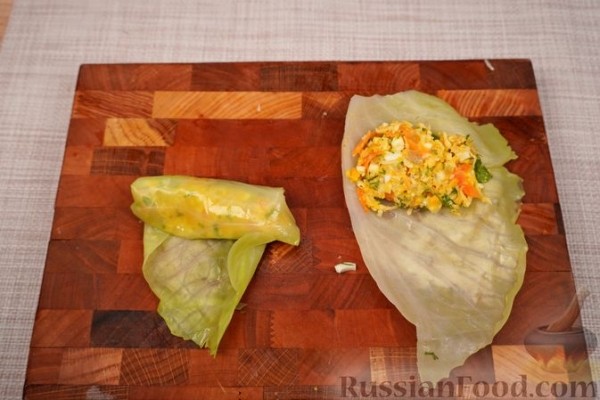 Голубцы с кукурузой и яйцами