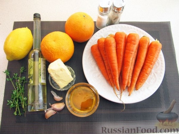 Молодая морковь, запечённая в апельсиновом соусе