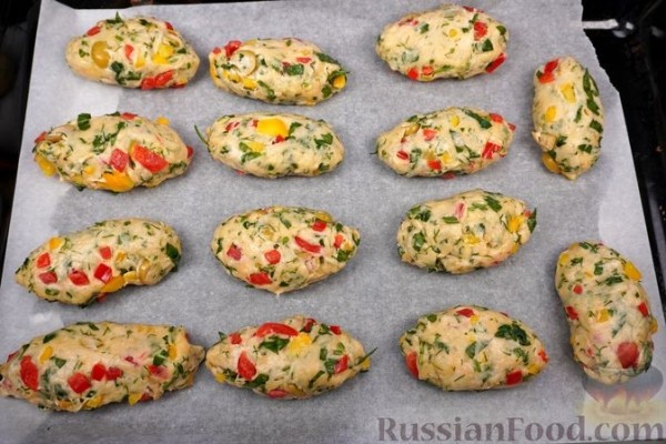 Овощные бездрожжевые пирожки "Калейдоскоп" с сыром (в духовке) Овощные бездрожжевые пирожки "Калейдоскоп" с сыром (в духовке)