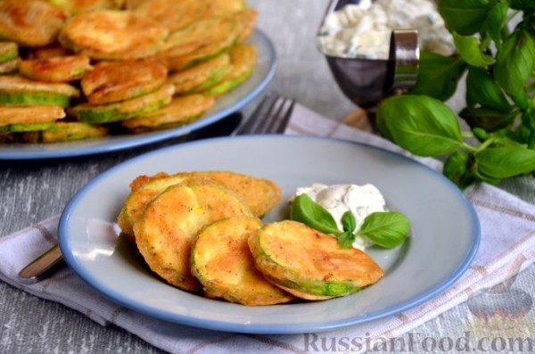 Кабачки в пивном кляре (без яиц)